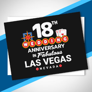 18th Wedding Anniversary Couples Las Vegas Trip Postcard