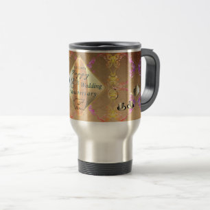 18th Wedding Anniversary Porcelain Cat's Eye Travel Mug