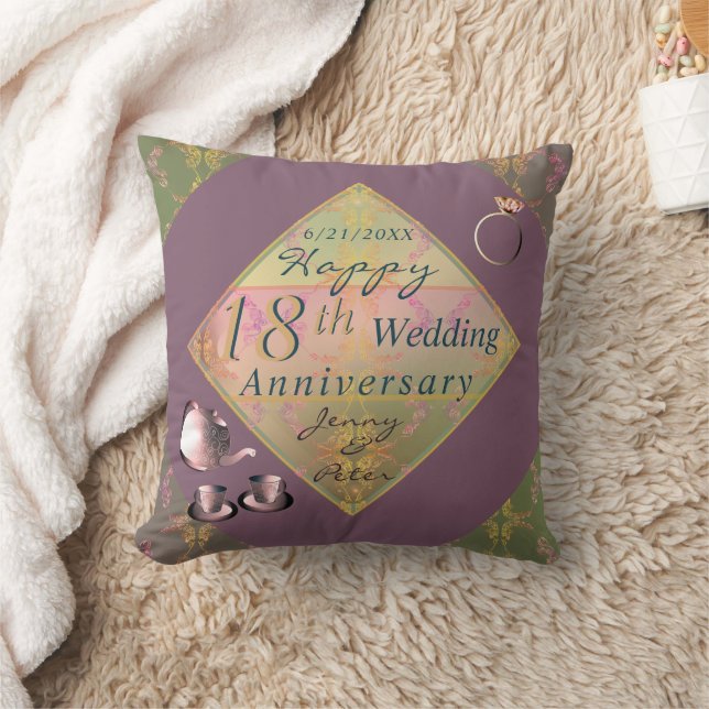 18th Wedding Anniversary Porcelain Tote Cushion (Blanket)