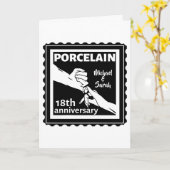 18th wedding anniversary porcelain traditional card (Yellow Flower)