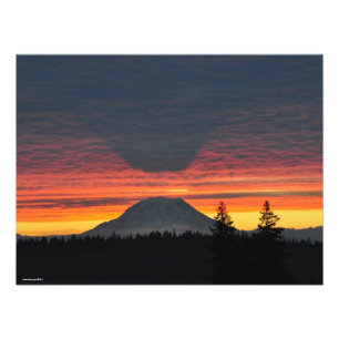 18X24 Mount Rainier and its Shadow Photo Print