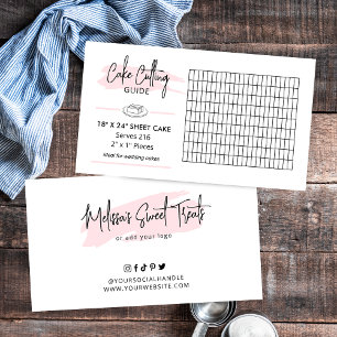 18x24 Sheet Cake Cutting Guide 2x1 Wedding Portion Enclosure Card