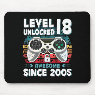 18yr Bday Son Boy Funny Gamer 18th 18 Year Old Bir Mouse Mat