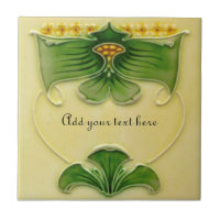 1900 Art Nouveau Repro Floral Tile to Personalise