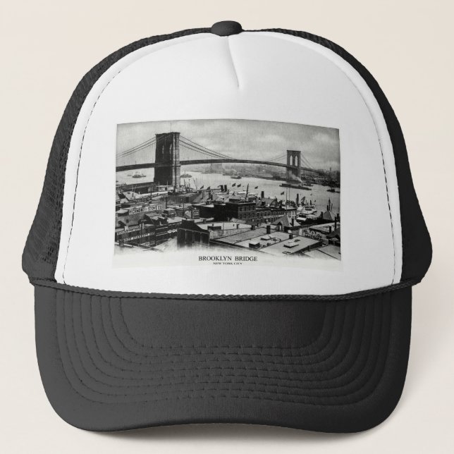1900 Brooklyn Bridge Panorama Trucker Hat (Front)