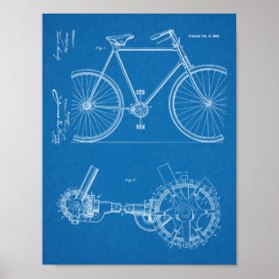 1900 Chainless Bicycle Design Patent Art Print