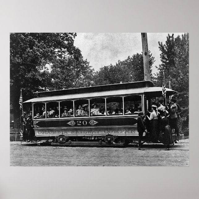 1900 Columbia Railway Trolley Poster (Front)