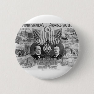 1900 Mckinley - Roosevelt 6 Cm Round Badge