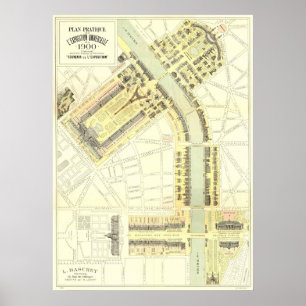 1900 Paris Expo Map Poster
