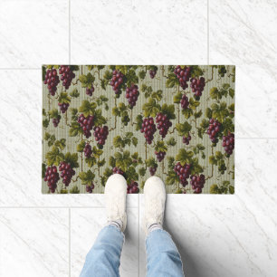 1900 Vintage Grapes Fruit Botanical Design Doormat