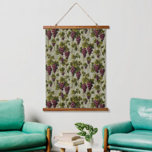 1900 Vintage Grapes Fruit Botanical Design Hanging Tapestry