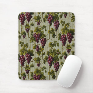 1900 Vintage Grapes Fruit Botanical Design Mouse Mat