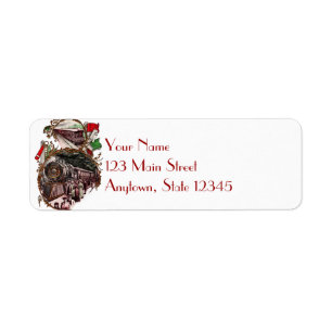1900s Christmas Train Return Address Labels