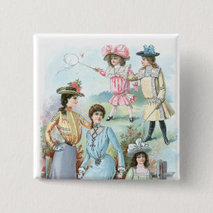 1900s Fashion 15 Cm Square Badge