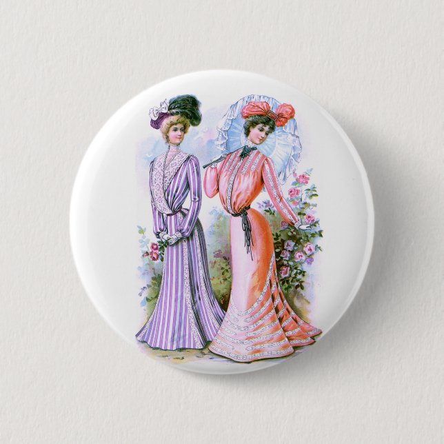 1900s Fashion Dresses 6 Cm Round Badge (Front)