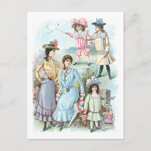 1900s Fashion Hats Postcard (Front)