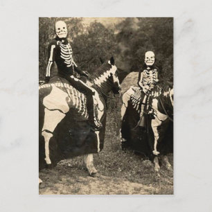 1900's Skeleton Horsemen Postcard