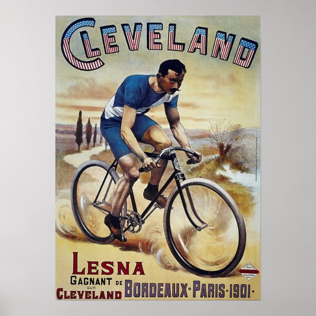 1901 BICYCLE BORDEAUX to PARIS Poster (Front)