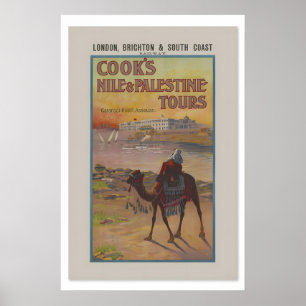 1901 Cooks Nile & Palestine Tour Vintage Style Poster