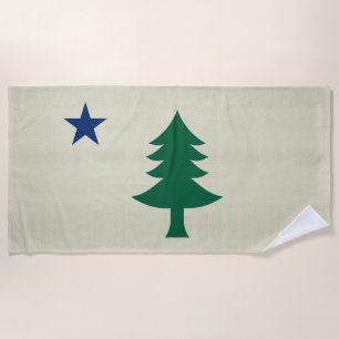 1901 Maine Flag Beach Towel