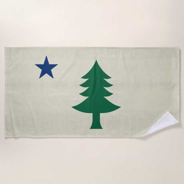 1901 Maine Flag Beach Towel (Front)
