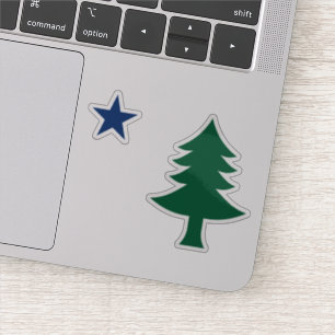 1901 Maine Flag Clear Sticker Set