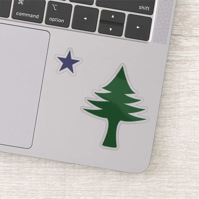 1901 Maine Flag Clear Sticker Set (Detail)