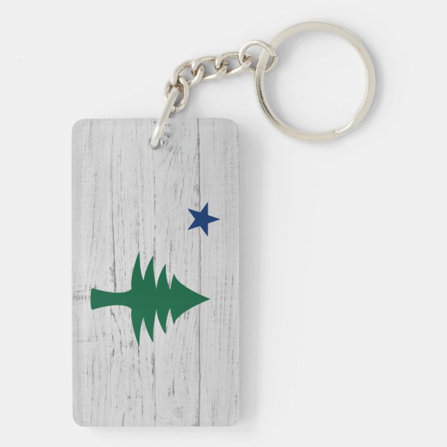 1901 Maine Flag Key Ring (Back)