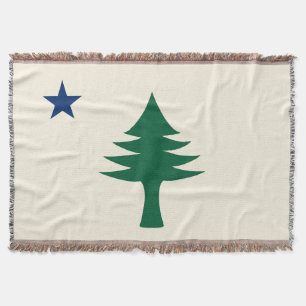 1901 Maine Flag Throw Blanket
