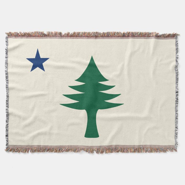 1901 Maine Flag Throw Blanket (Front)