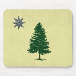 1901 Maine Flag - Vintage Style Mouse Mat