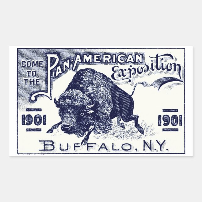 1901 Pan-American Expo Rectangular Sticker (Front)