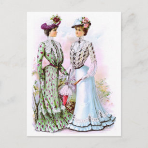 1901 Vintage Dresses Postcard