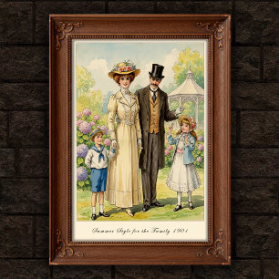1901 Vintage Outdoor Fashion Wall Poster 