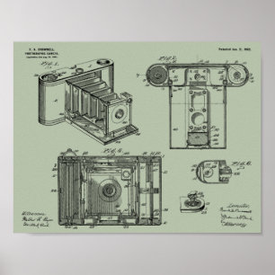 1902 Folding Camera Patent Art Drawing Print