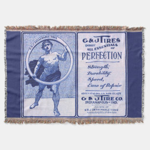 1902 G & J Tires ad print Throw Blanket
