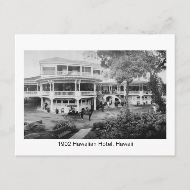 1902 Hawaiian Hotel, Hawaii vintage photo Postcard (Front)
