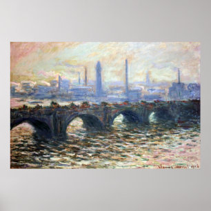 1902 Monet Die Waterloo-Brücke anagoria   Vintage Poster