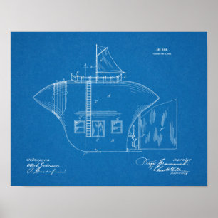 1902 Odd Airship Aeroplane Patent Art Drawing Poster