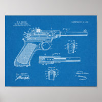 1903 Rapid Fire Gun Patent Art Drawing Print
