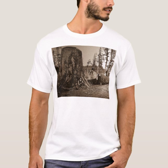 1903 Vintage Lumberjacks Magic Lantern Slide T-Shirt (Front)
