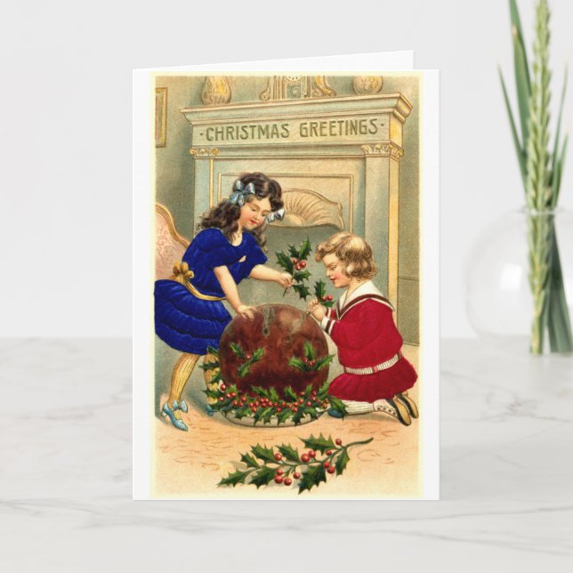 1904 Christmas Figgy Pudding Holiday Card (Front)
