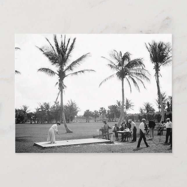 1904 Golfing Palm Beach Fl. Postcard (Front)
