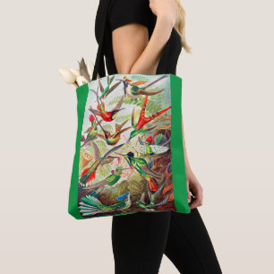 1904 hummingbirds print tote bag