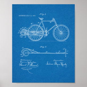 1904 Lever Propelled Bicycle Patent Art Print