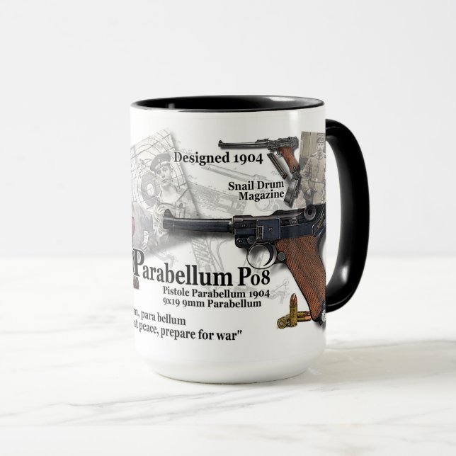 1904 Parabellum P08 Pistole Coffee Mug (Front Right)