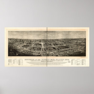 1904 St. Louis MO World's Fair Panoramic Map Poster