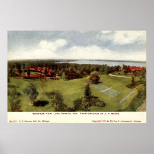 1904 Vintage Lake Geneva, Wisconsin Poster