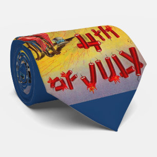 1905 4th of July with Uncle Sam print Tie