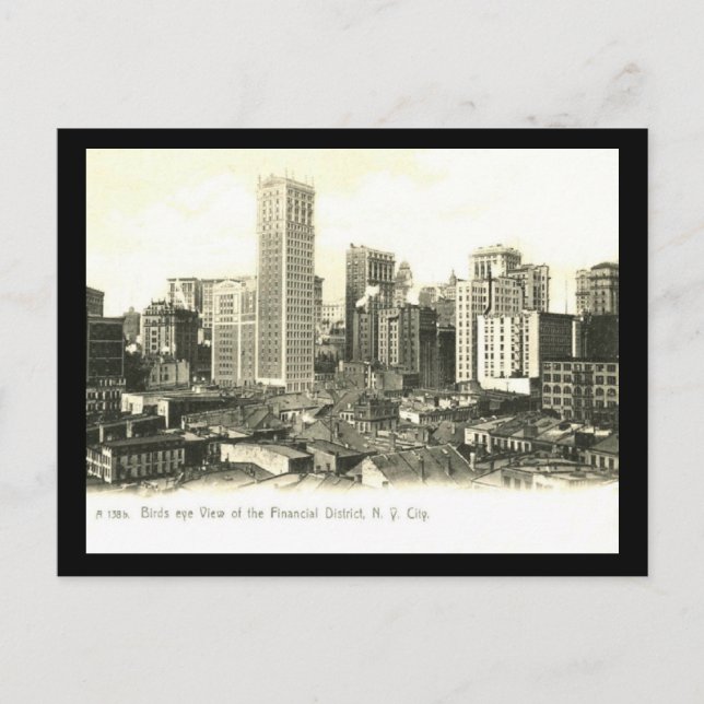 1905 Bird's eye View of the Financial District, Ne Postcard (Front)